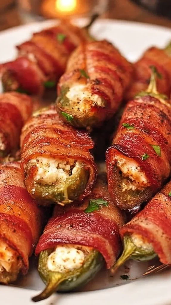 Bacon wrapped jalapeño poppers fresh out of the oven