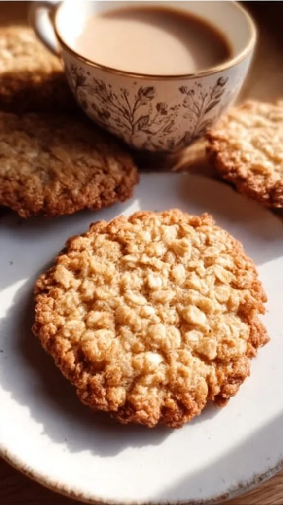 Easy homemade honey oatmeal cookies with oats and honey on a baking tray.