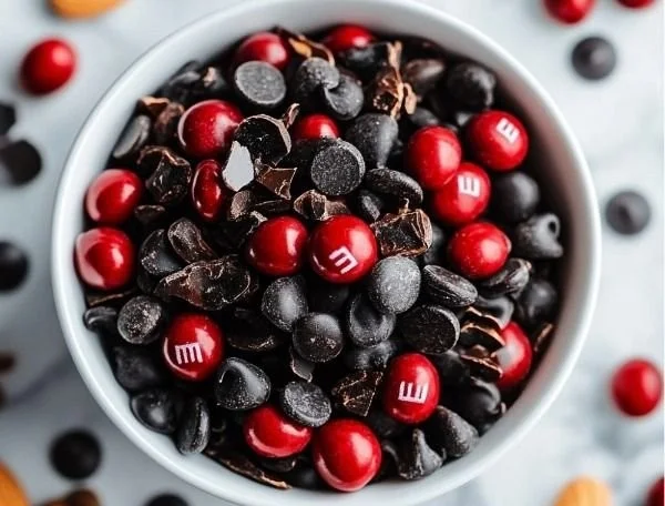 Vampire Bite Trail Mix featuring nuts, dried fruits, and spooky packaging.