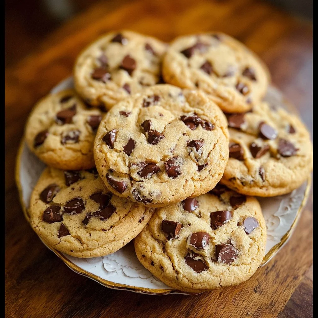 Delicious chocolate chip pudding cookies on a cooling rack.