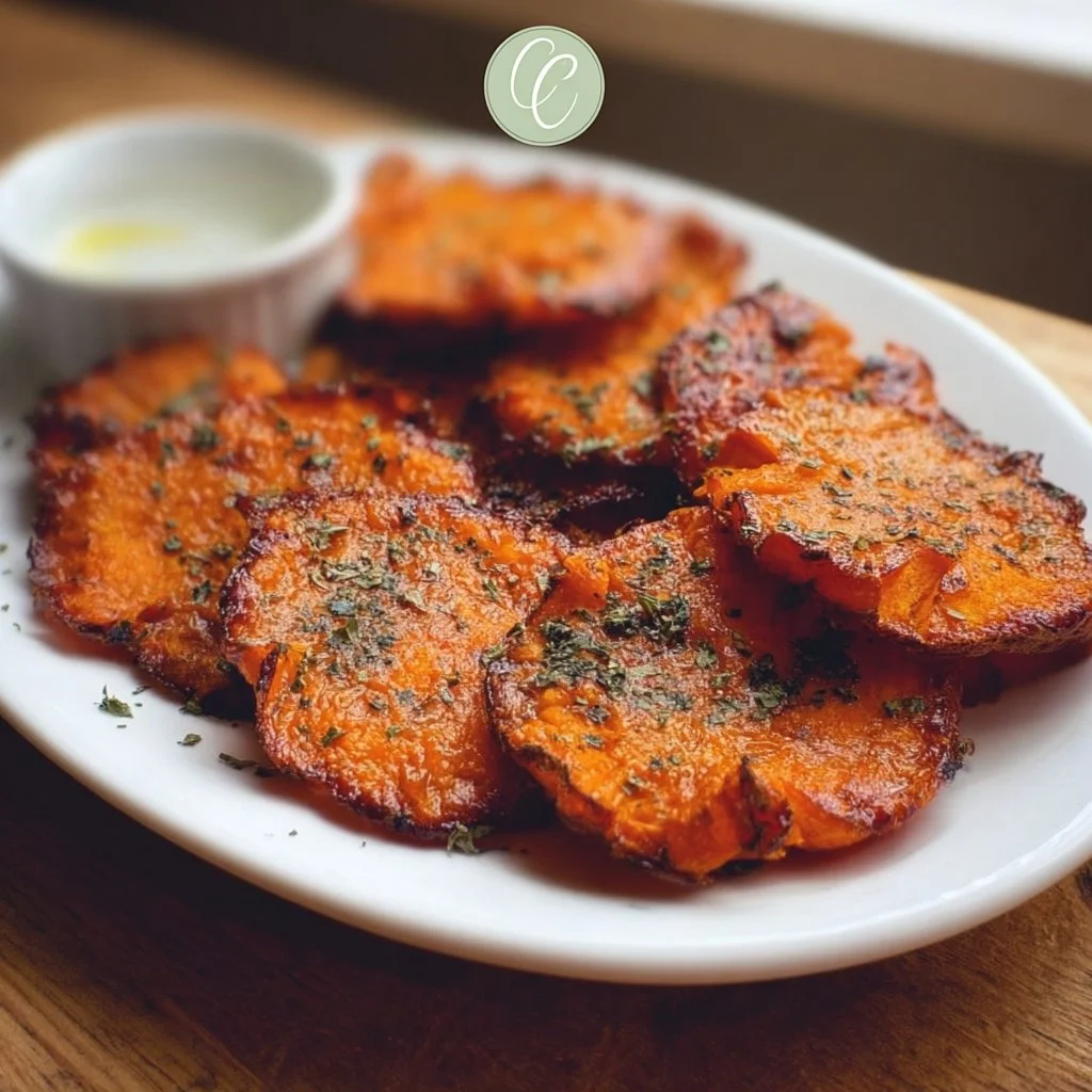 Crispy smashed sweet potatoes served as a delicious side dish