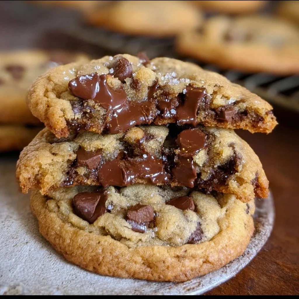 Delicious ultra thick bakery style chocolate chip cookies with crispy edges and gooey centers