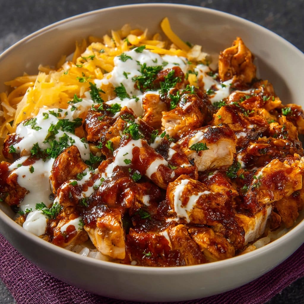 High Protein BBQ Ranch Chicken Bowl