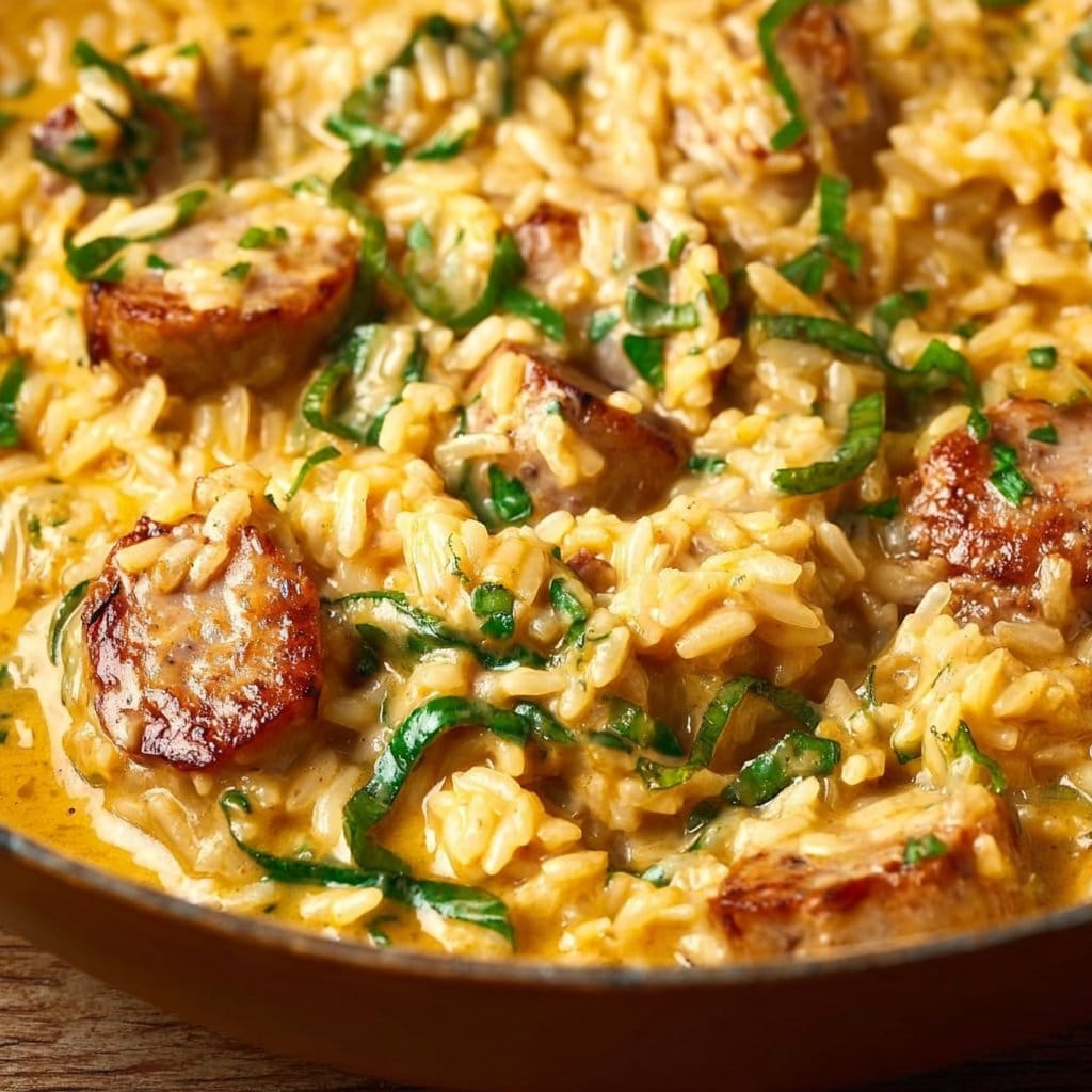 Creamy One Pot Chicken Sausage and Rice Recipe