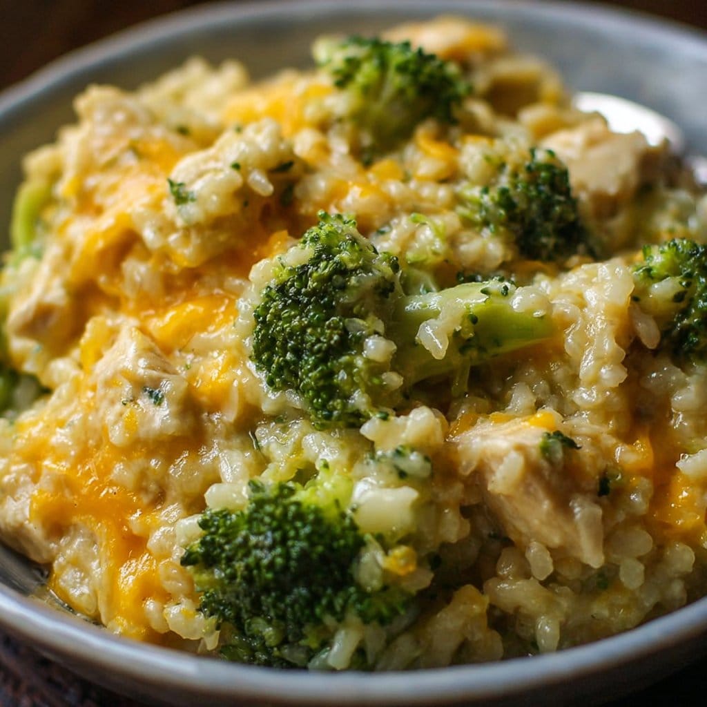 Easy Crockpot Cheesy Chicken Broccoli Rice