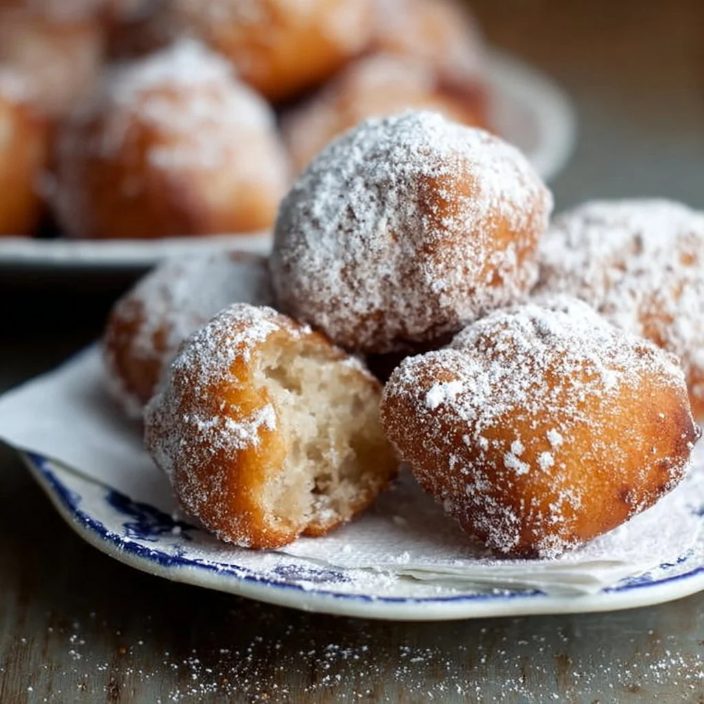 Delicious gluten-free beignets dusted with powdered sugar