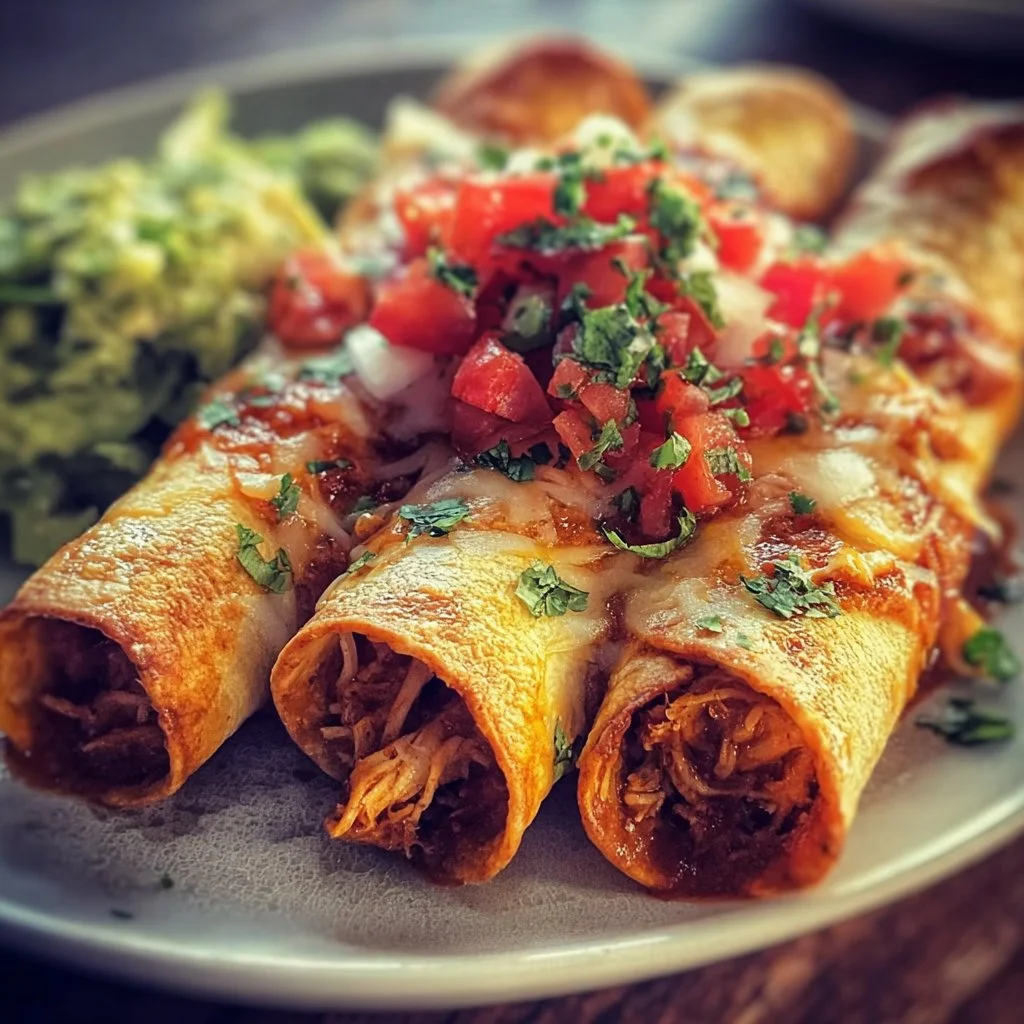 Gluten Free Chicken Taquitos 1 Plate of crispy gluten free chicken taquitos served with salsa
