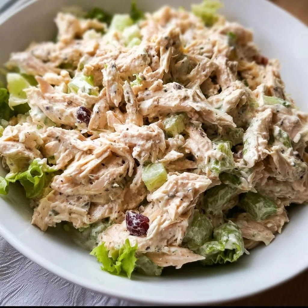 High Protein Chicken Salad 1 High Protein Chicken Salad bowl with fresh ingredients