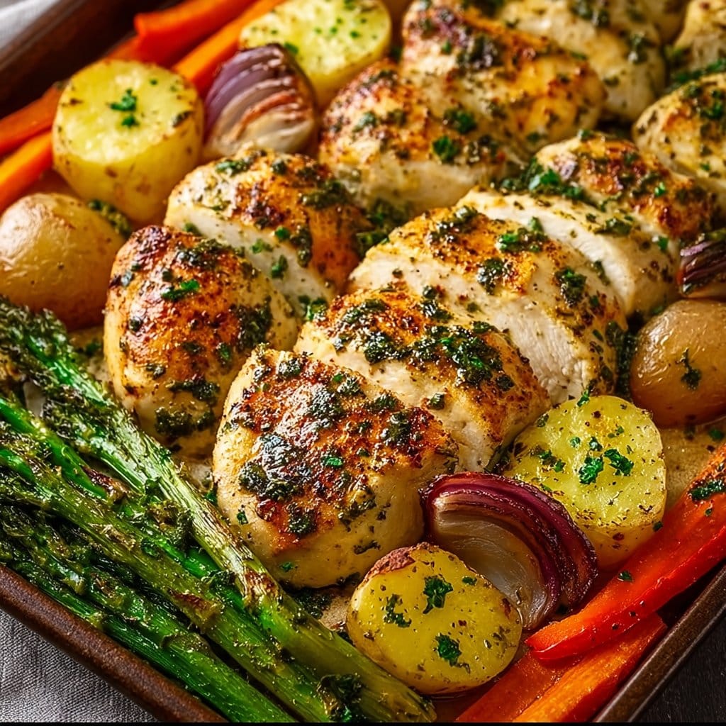 Sheet Pan Garlic Butter Chicken and Veggies
