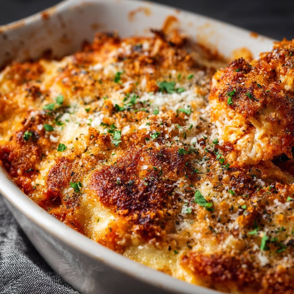 High Protein Chicken Parmesan Casserole