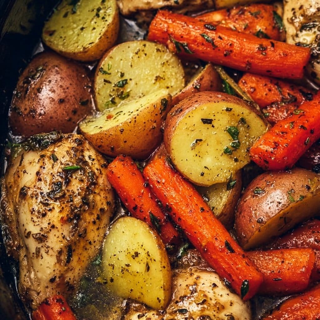 Slow Cooker Garlic Butter Chicken and Veggies 2 Slow Cooker Garlic Butter Chicken and Veggies