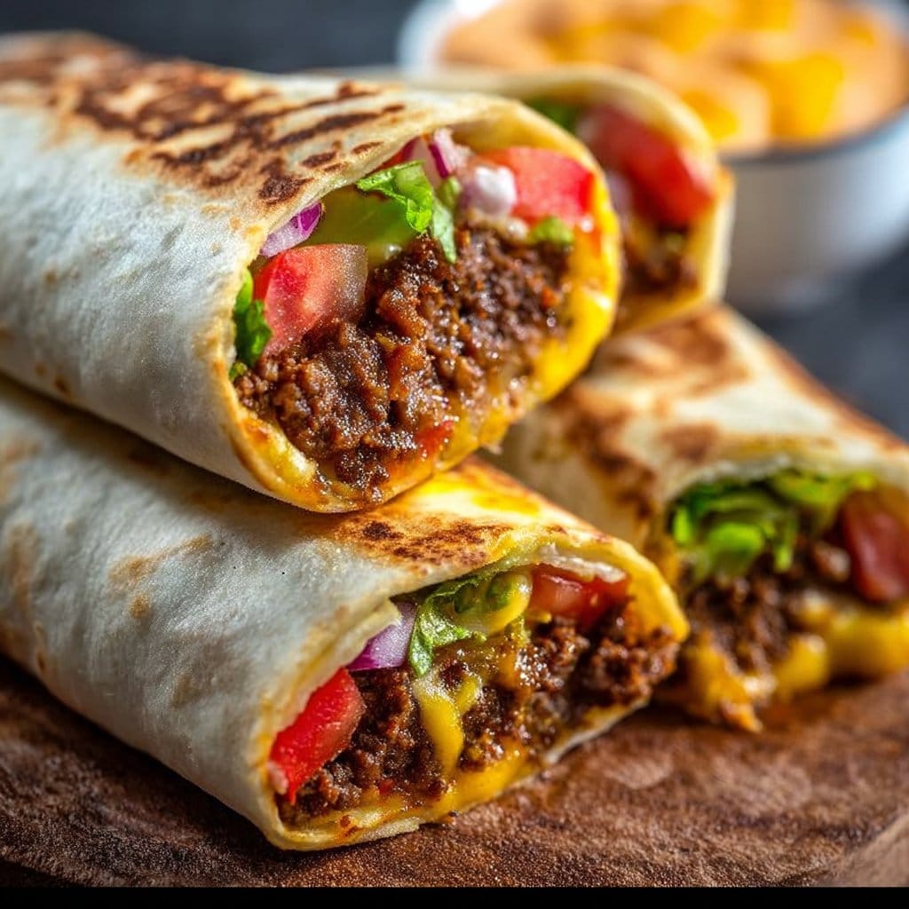 Vegan Cheeseburger Wraps 2 Vegan Cheeseburger Wraps