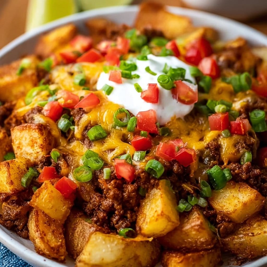 Cheesy Taco Potatoes 2 Cheesy Taco Potatoes