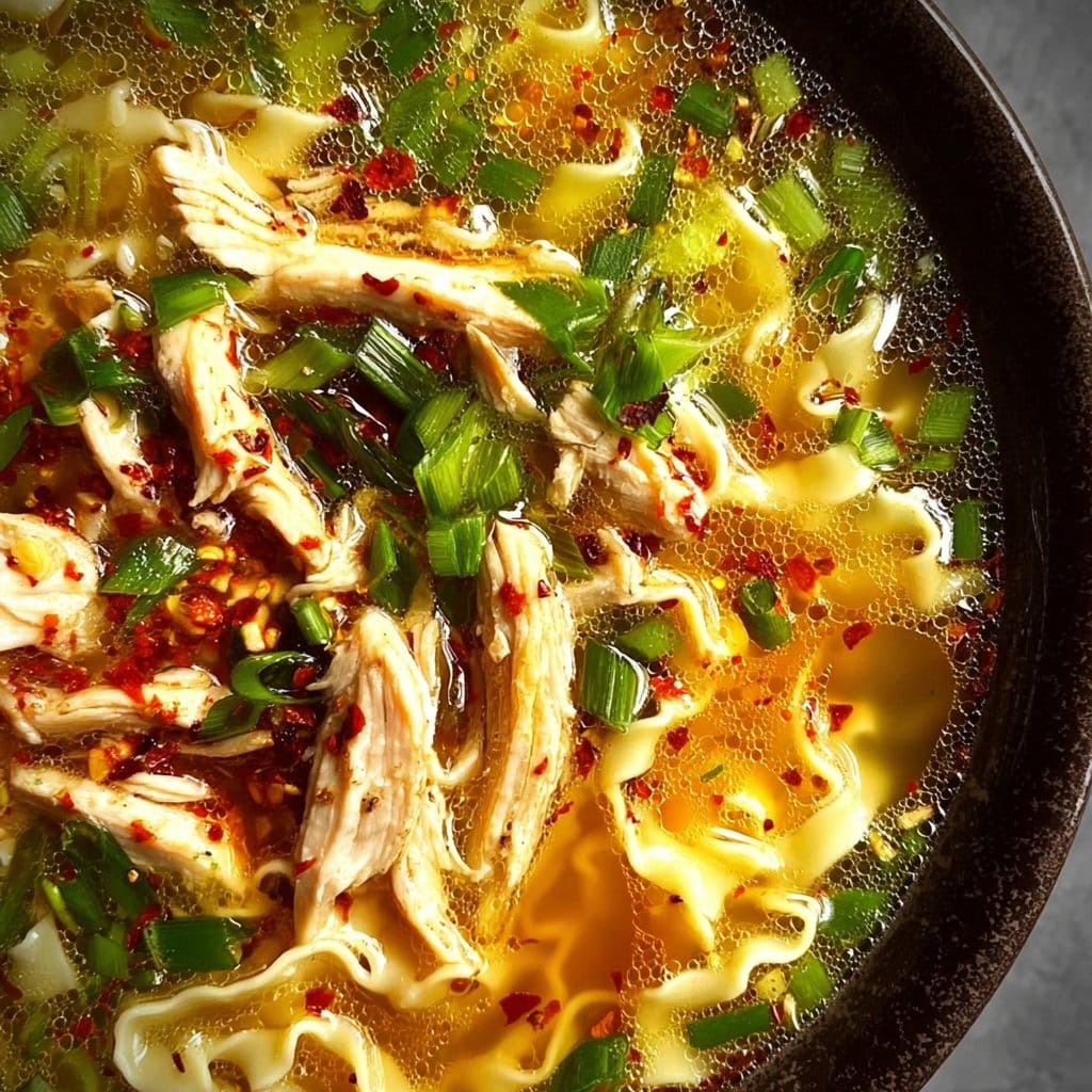 Classic Ginger Garlic Chicken Noodle Soup