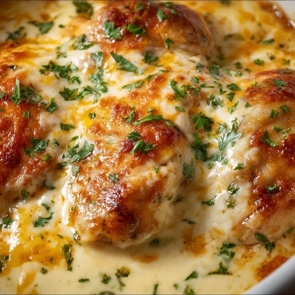 Smothered Cheesy Sour Cream Chicken