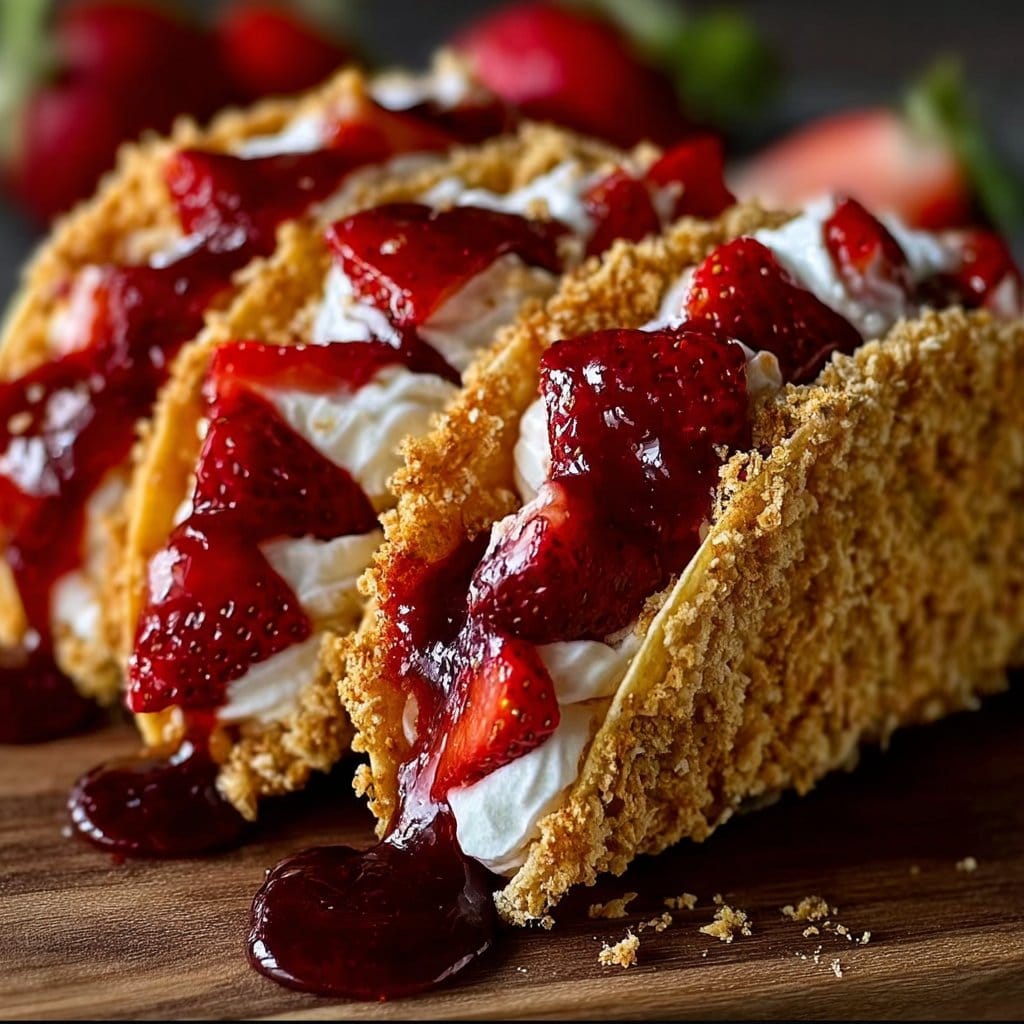 Strawberry Crunch Cheesecake Tacos 2 Strawberry Crunch Cheesecake Tacos