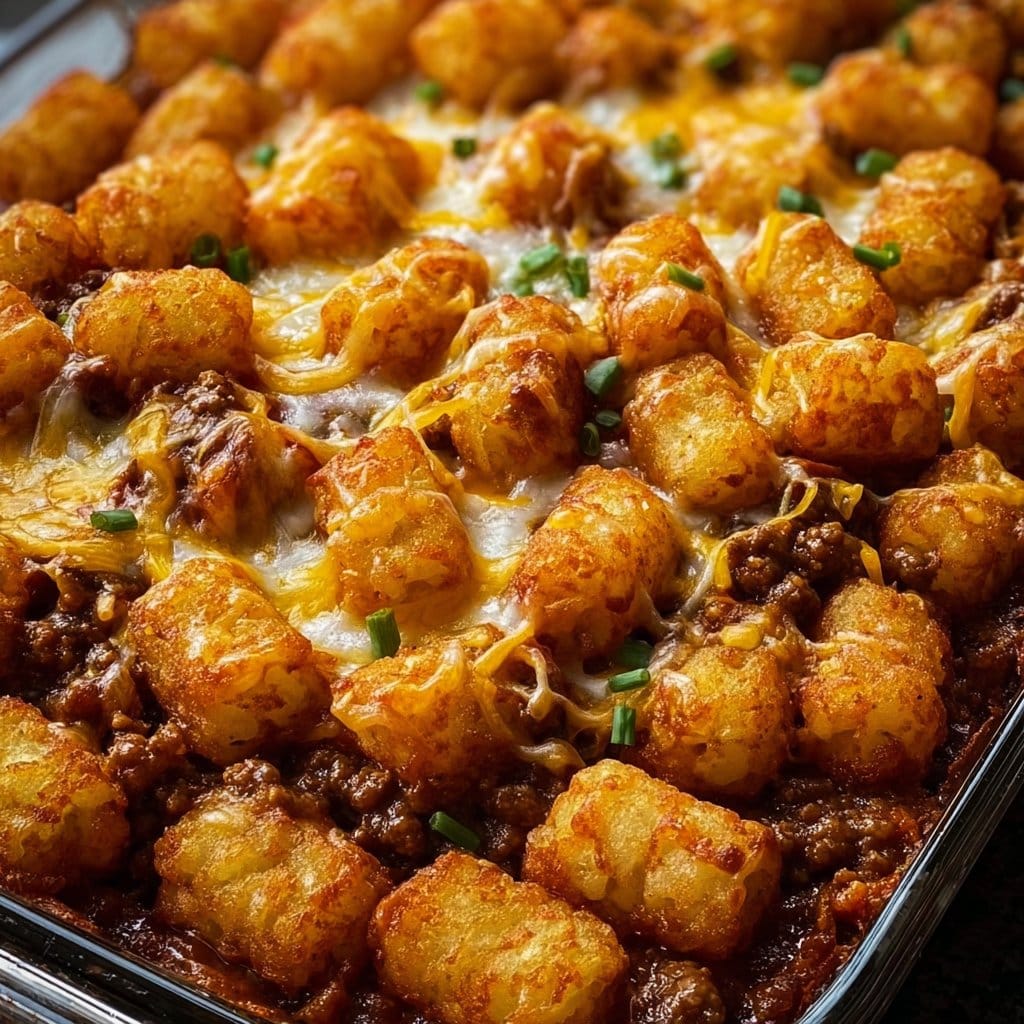 Chili Cheese Tater Tot Casserole