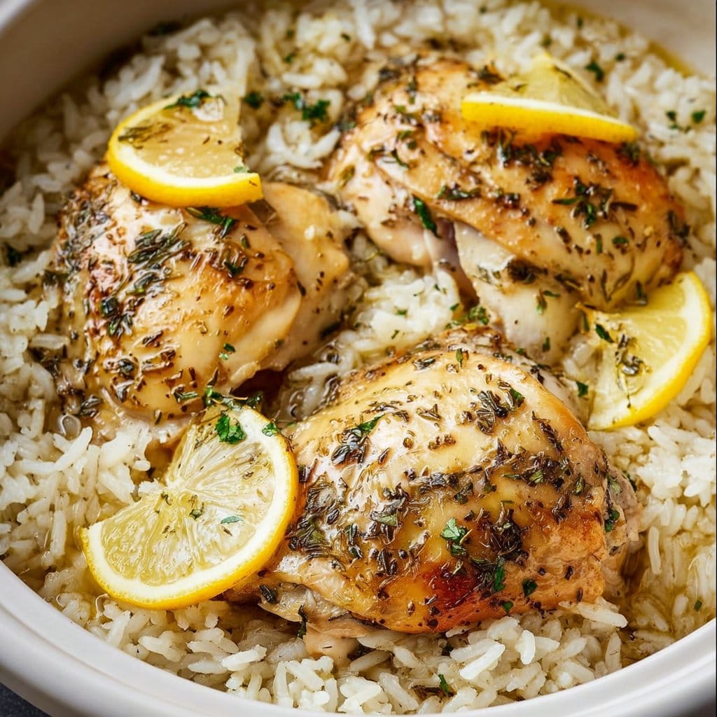 Slow Cooker Lemon Herb Chicken with Fluffy Rice 2 Slow Cooker Lemon Herb Chicken with Fluffy Rice