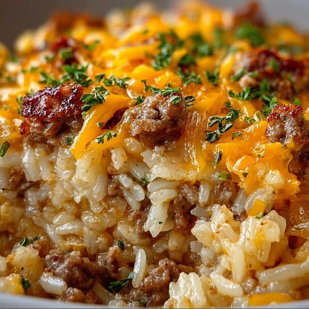 Cheesy Hamburger Rice Casserole 2 Cheesy Hamburger Rice Casserole