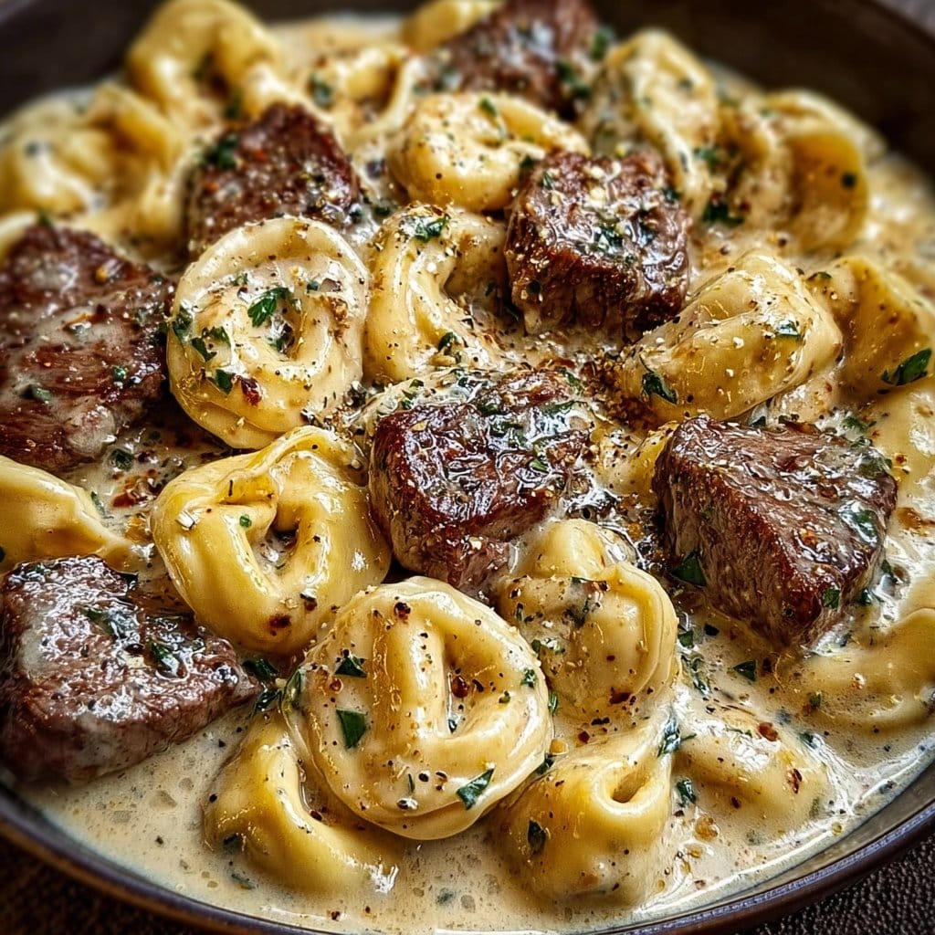Cracked Garlic Steak Tortellini in Creamhouse Sauce Bliss