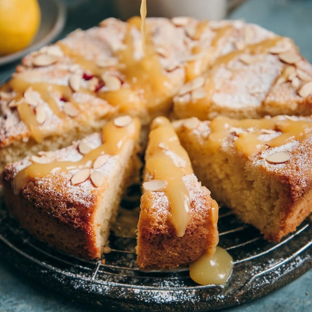 Vegan Lemon Curd Almond Cake