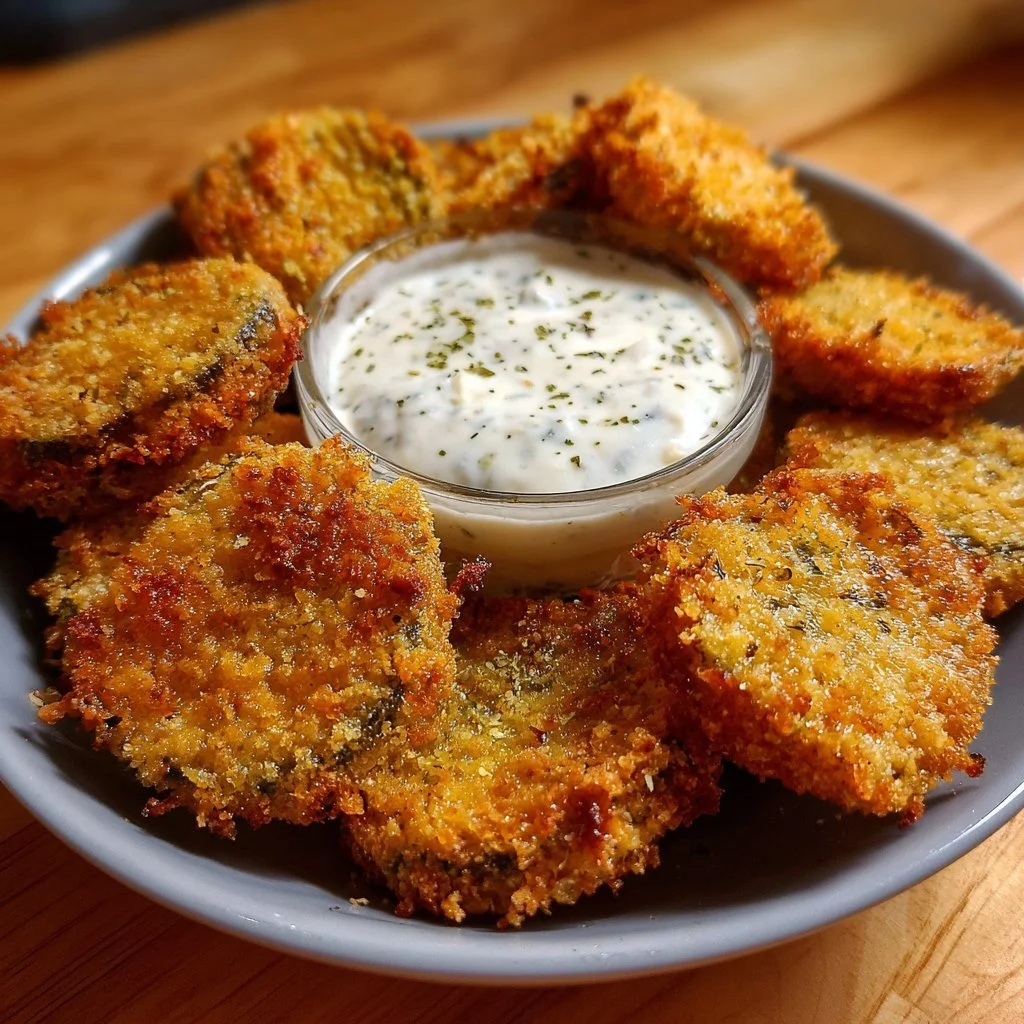 Crispy air fryer fried pickles served as a tasty snack