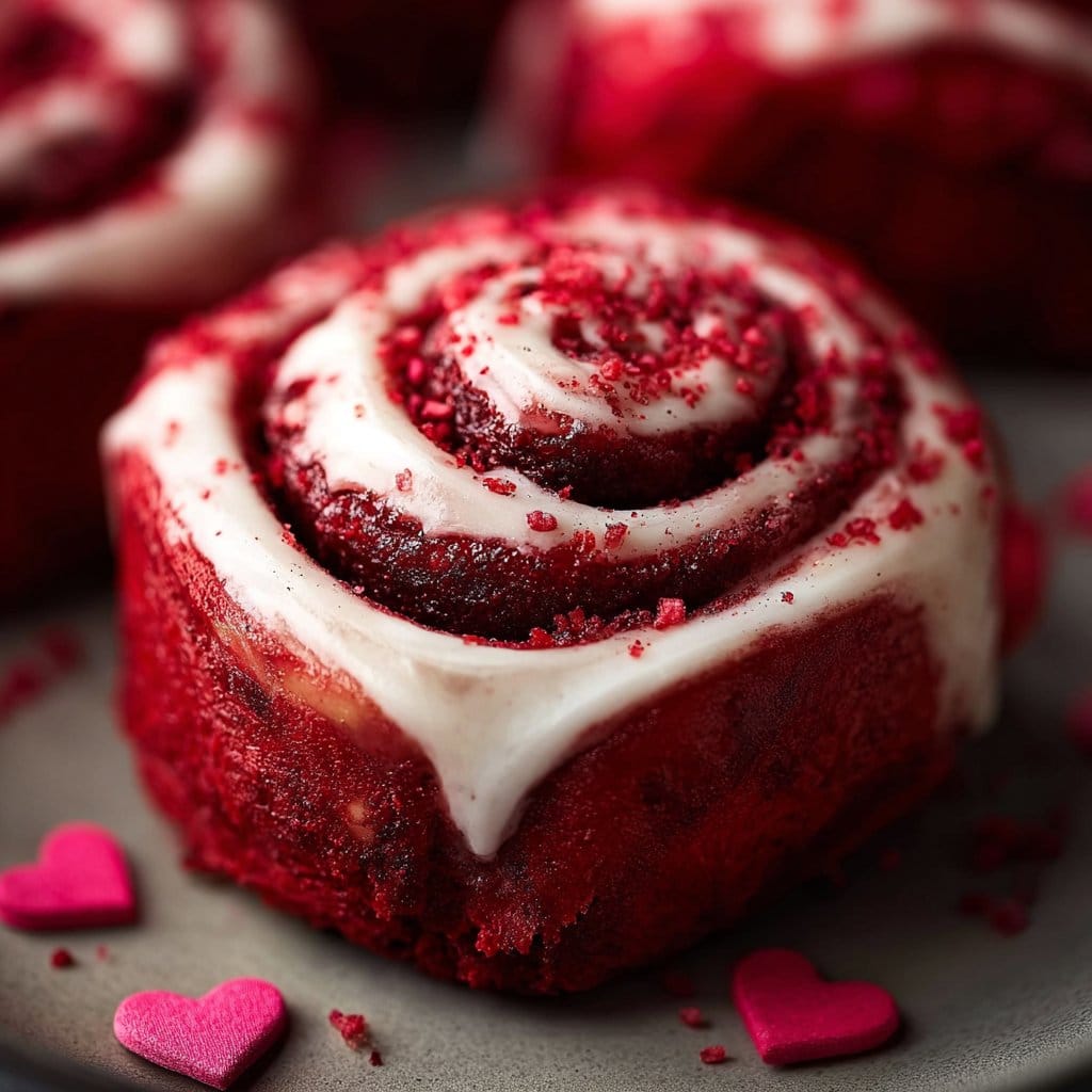 Red Velvet Valentine's Day Cinnamon Rolls