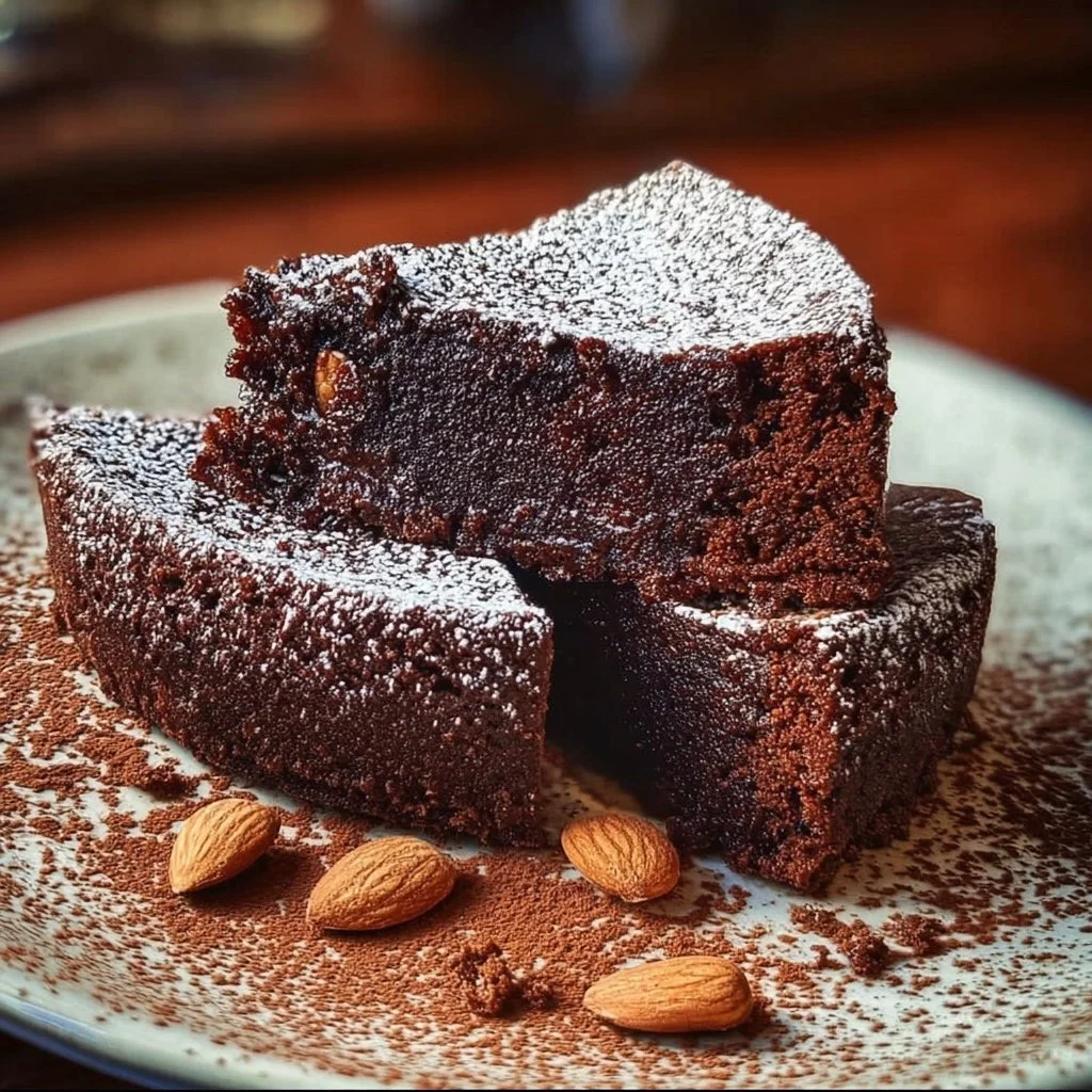 Chocolate Almond Yogurt Cake 1 Delicious Chocolate Almond Yogurt Cake topped with chocolate and almonds