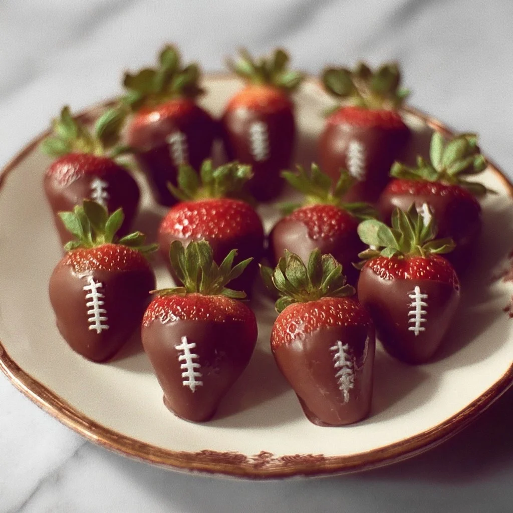 Delicious chocolate-dipped strawberries on a white plate, perfect for desserts.