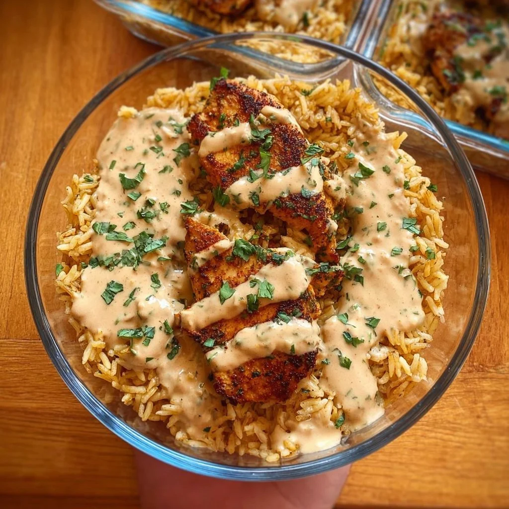 Creamy Cajun Chicken and Rice Bowls 1 Creamy Cajun chicken and rice bowls with vibrant vegetables