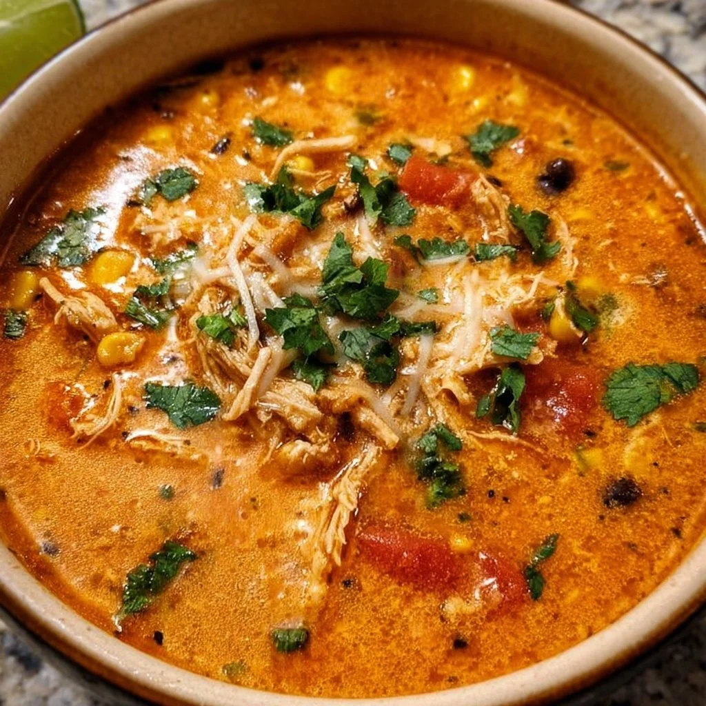 Creamy Chicken Tortilla Soup 1 Creamy Chicken Tortilla Soup garnished with crispy tortilla strips