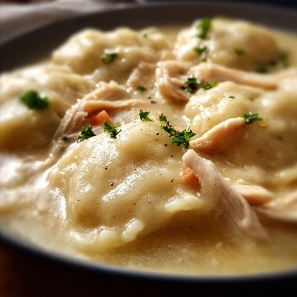 Homemade Cracker Barrel-Style Chicken and Dumplings