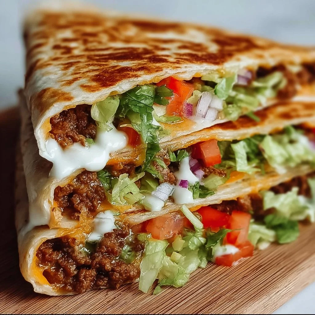 Delicious keto crunchwraps filled with fresh ingredients and spices.