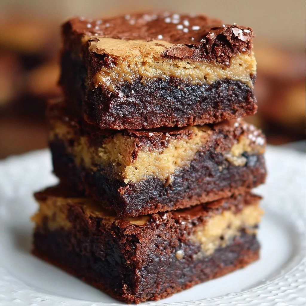 Delicious double layer vegan brookies showcasing cookies and brownies