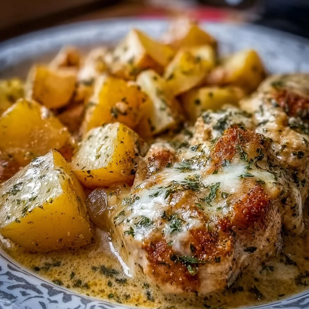 Garlic Parmesan Chicken with Potatoes in a Crockpot