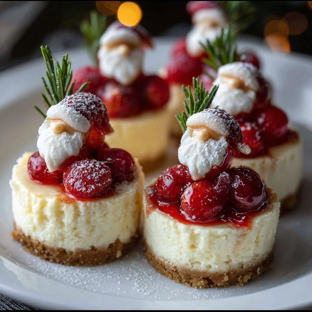 Gnome Mini Cheesecakes topped with whimsical decorations