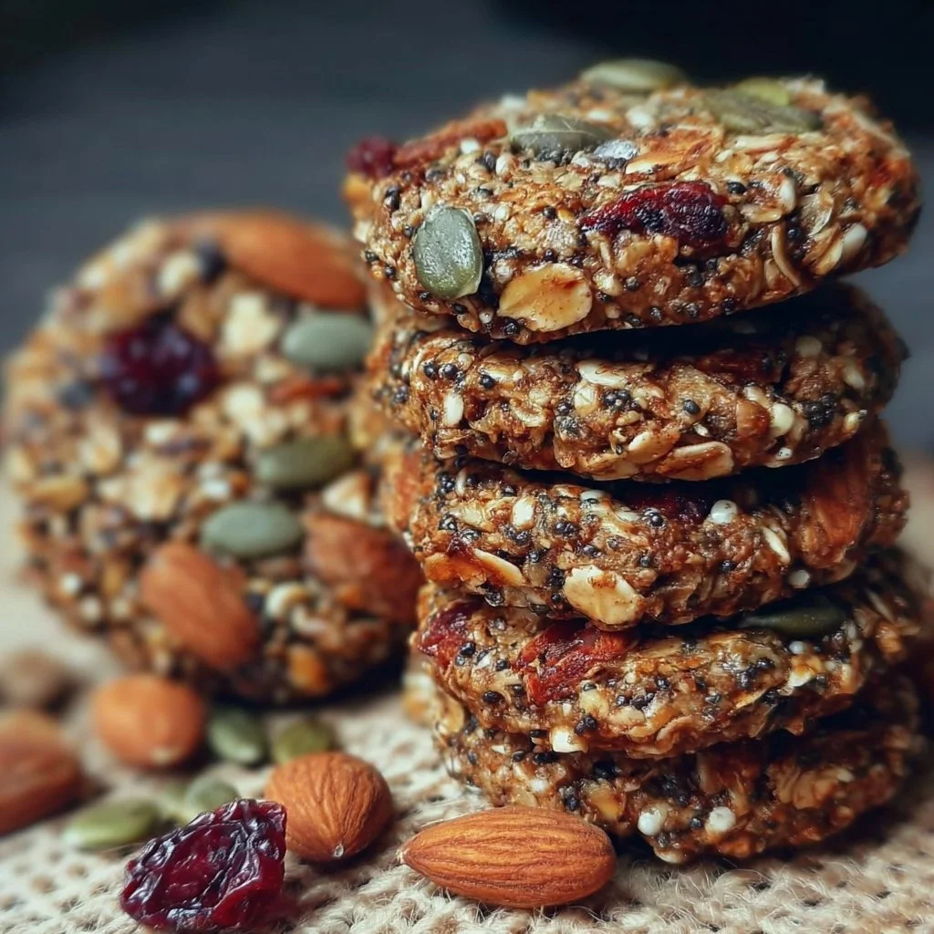 Healthy Nut & Seed Energy Cookies with nuts and seeds for a nourishing snack