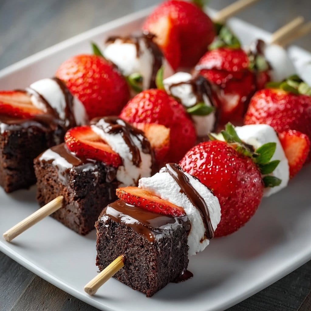 Sweet Strawberry Brownie Kabobs 2 Sweet Strawberry Brownie Kabobs