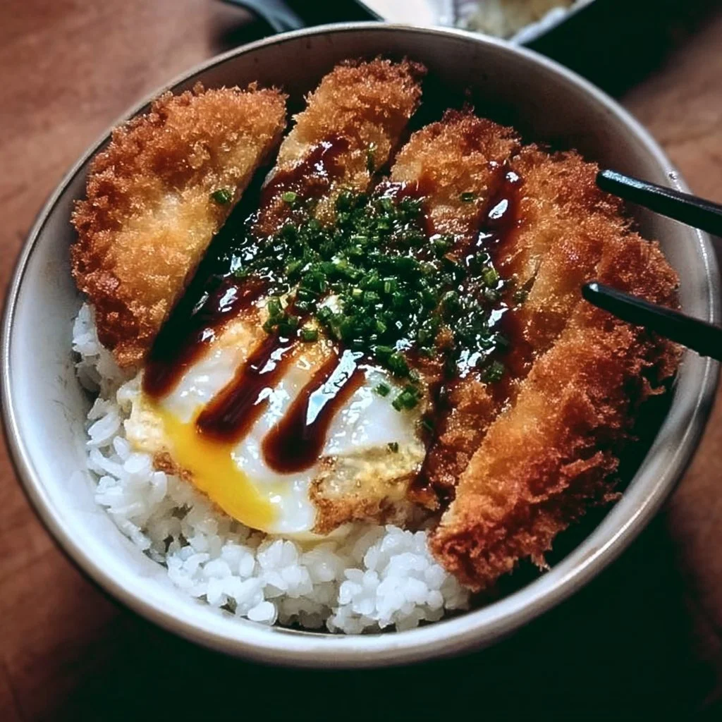 Delicious Japanese Katsu Bowl with crispy katsu and fresh ingredients