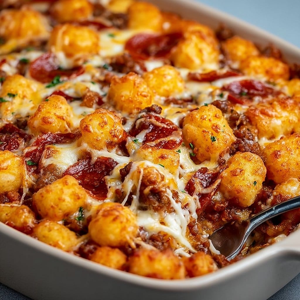Pizza Tot Casserole
