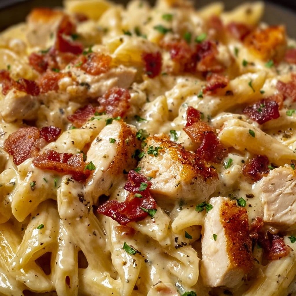 Comforting Chicken Bacon Ranch Pasta