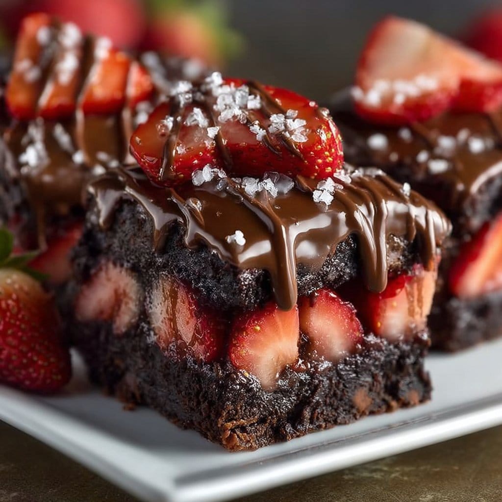 Chocolate Covered Strawberry Brownies