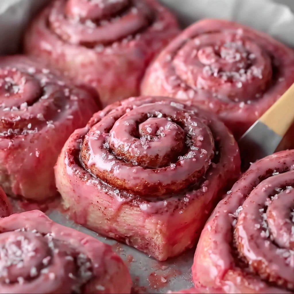 Pink Velvet Cinnamon Rolls