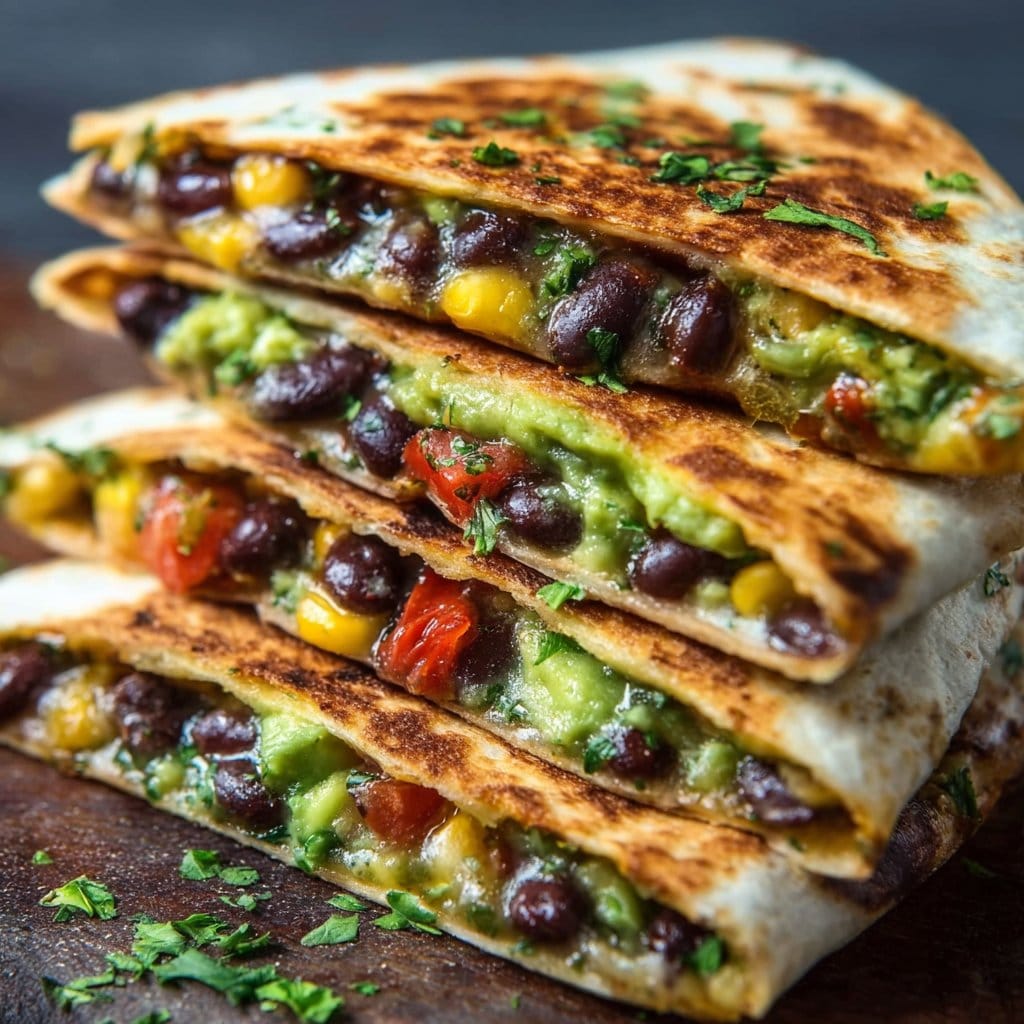 Vegan Quesadillas with Black Beans and Avocado 2 Vegan Quesadillas with Black Beans and Avocado