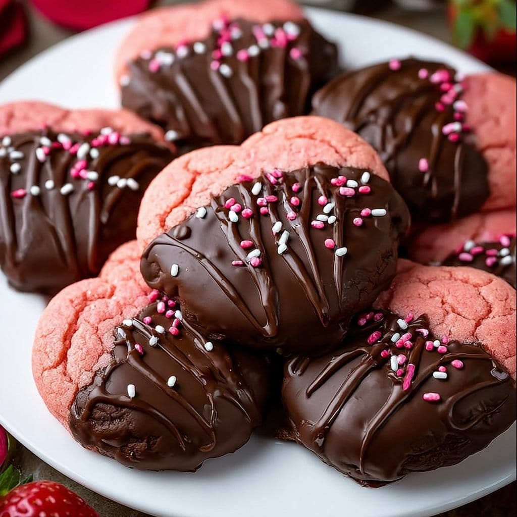 Valentine's Day Chocolate Covered Strawberry Cookies