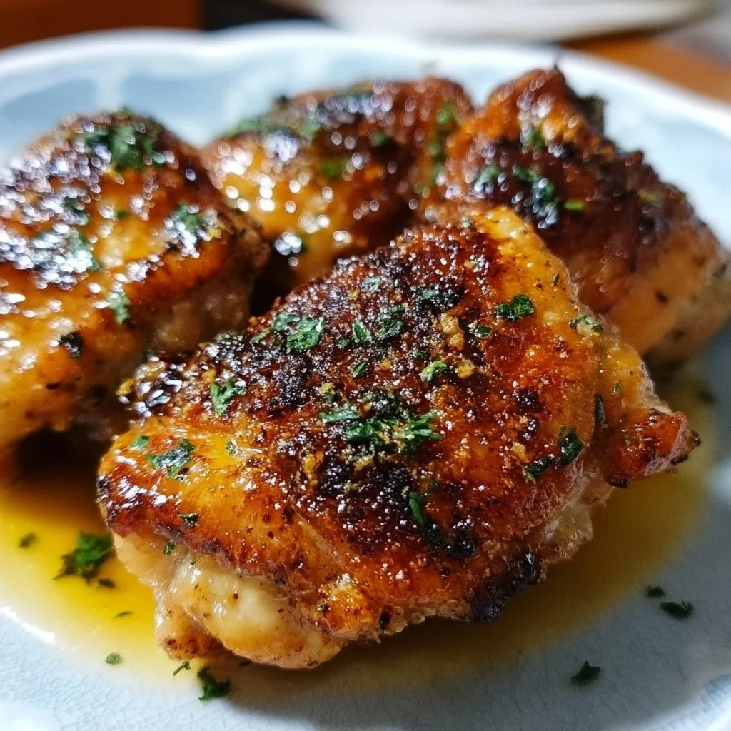 Ranch Chicken Thighs 1 Delicious Ranch Chicken Thighs garnished and ready to serve