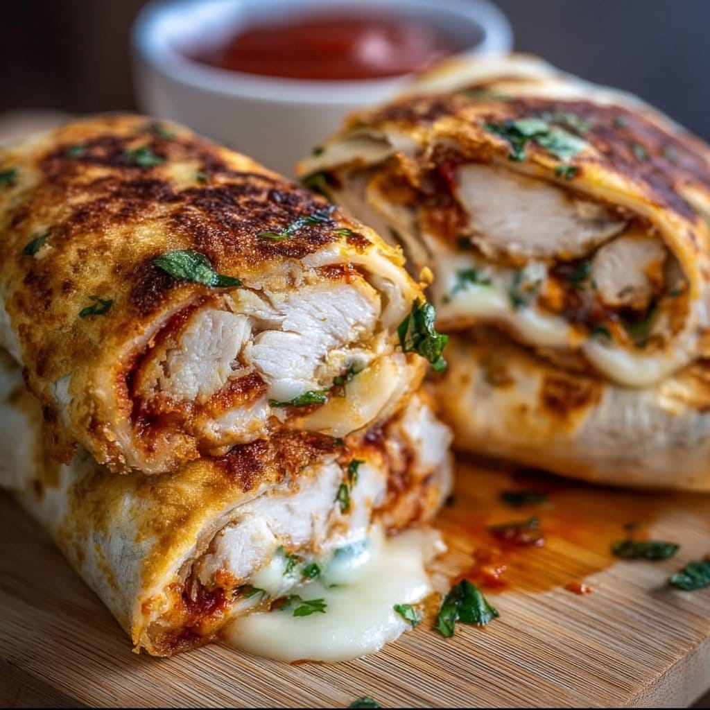Crispy Air Fryer Chicken & Mozzarella Wraps