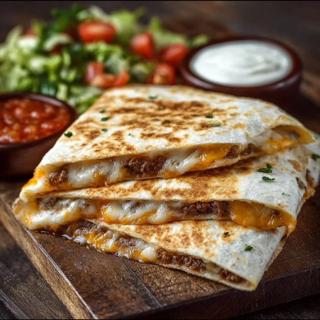 Delicious Smashburger Quesadillas with melted cheese and fresh ingredients