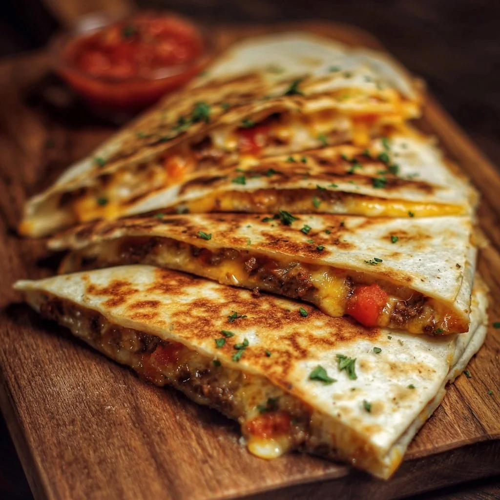 Smashburger Quesadillas 1 Delicious Smashburger quesadillas with melted cheese and fresh ingredients