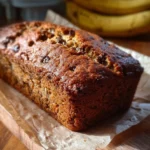 Healthy vegan and gluten-free banana bread recipe fresh from the oven